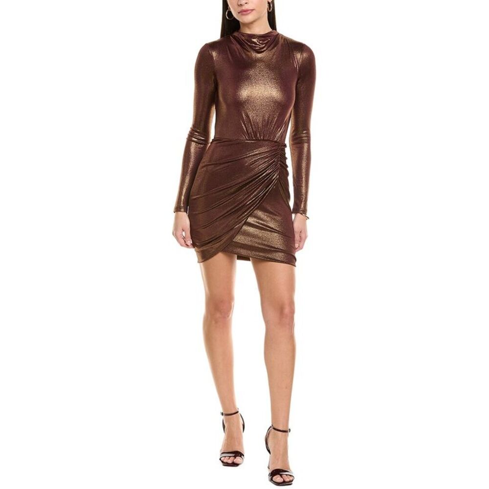 Metallic Brown Midi Dress